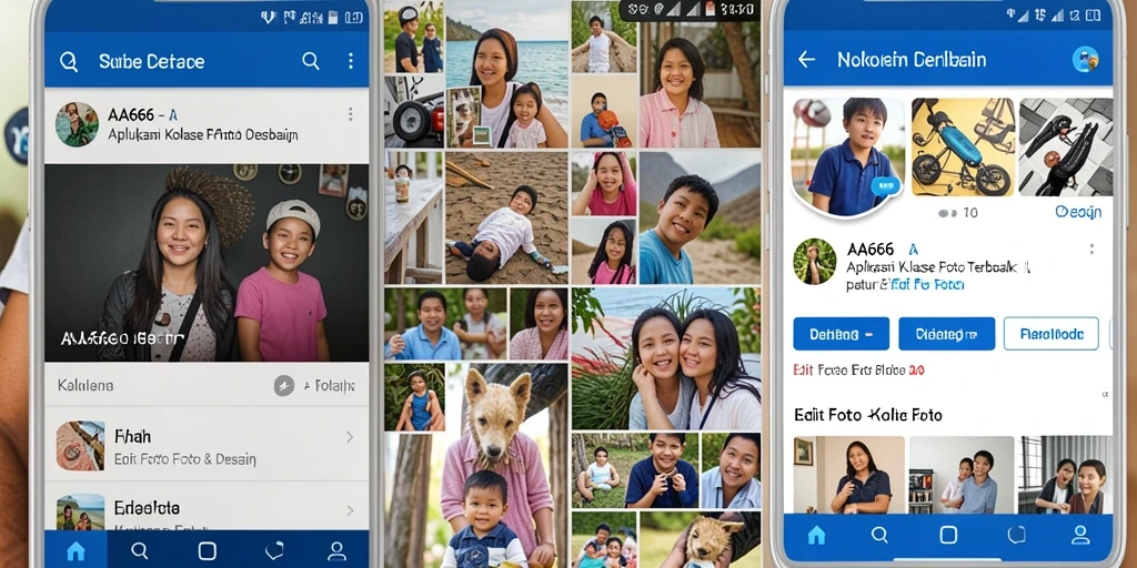 Tampilan antarmuka aplikasi Kolase Foto AA666 yang menarik dan fungsional.