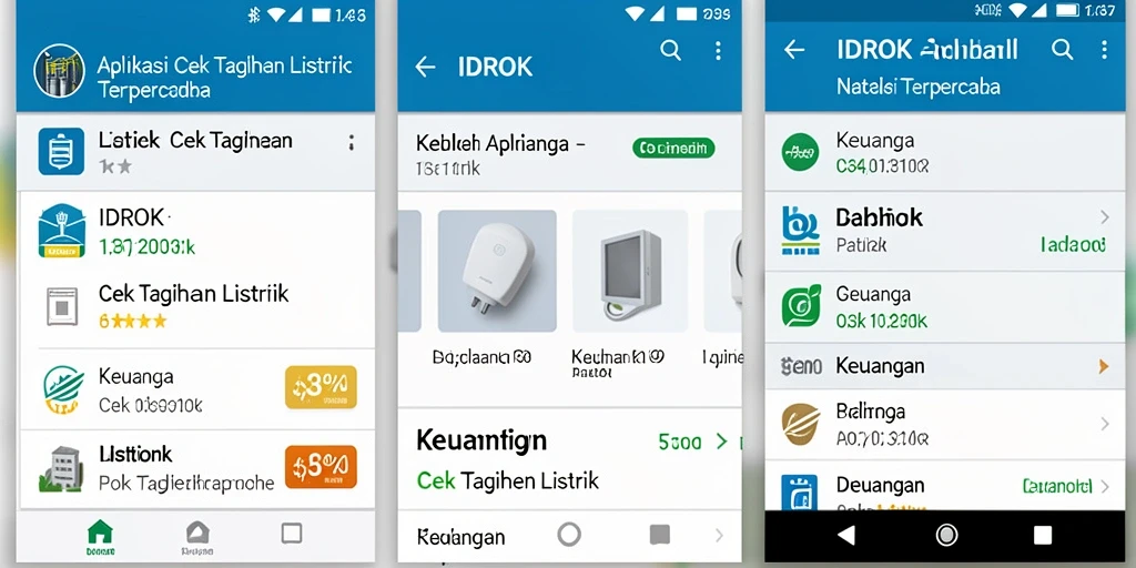 Antarmuka aplikasi IDROK untuk cek tagihan listrik yang mudah digunakan.