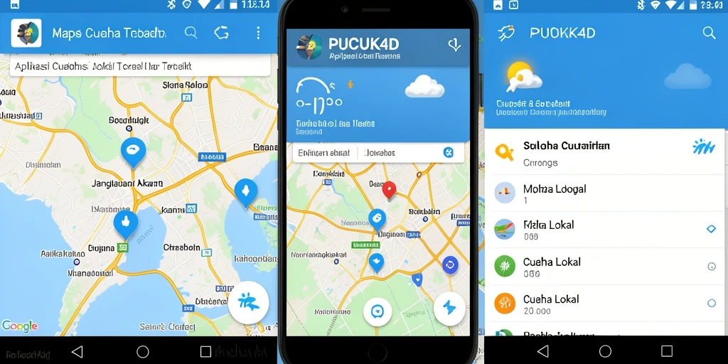 Antarmuka PUCUK4D yang menampilkan informasi cuaca lokal secara jelas.