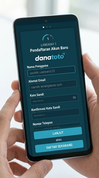 Tampilan halaman daftar danatoto