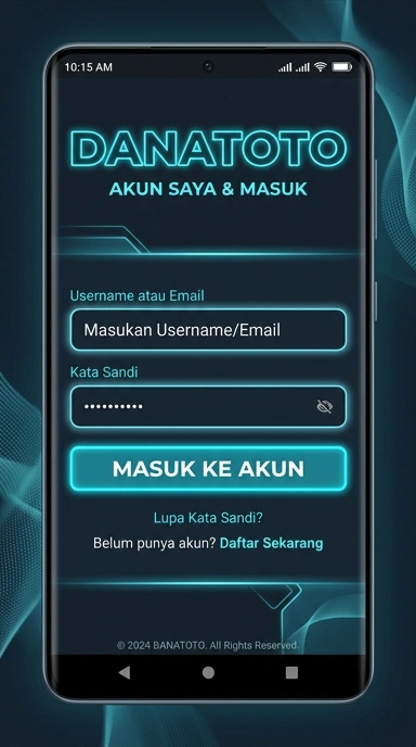 Tampilan halaman login danatoto